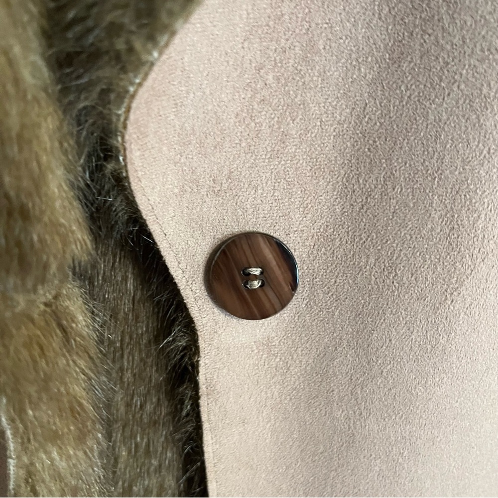 Brandon Thomas Mid-length Faux Suede Leather Faux Fur Lined Coat - Size S - Picture 5 of 13